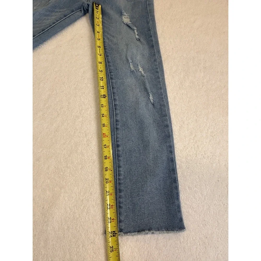 Levis Girls High Rise Ankle Straight‎ Distressed Jeans Blue 14 Reg 0237-M7Y